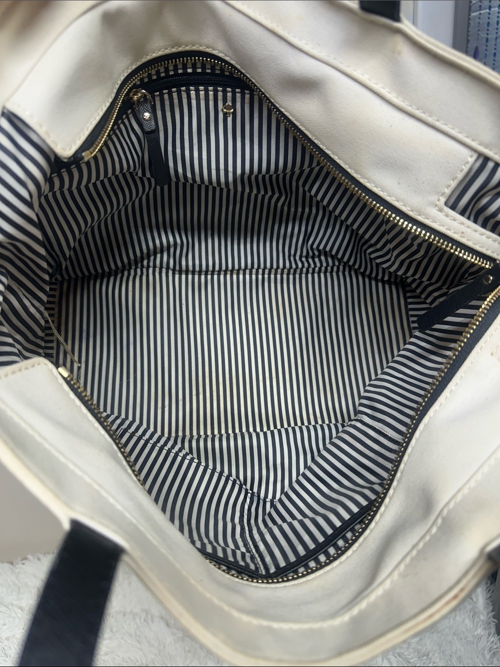 Kate Spade Imagination Monsters Party Francis Tote Bag Canvas Leather - Rare - Picture 13 of 16